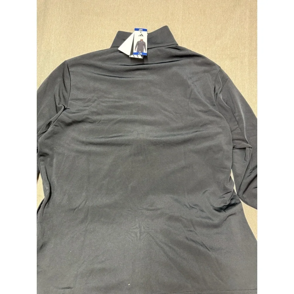 adidas Men's Black Track Jacket Zip Closure Long Sleeve L/G 100% Polyester